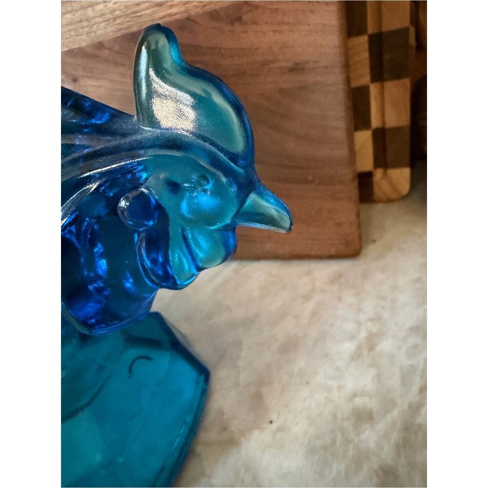Vintage L.E. Smith Glass Blue Rooster - Picture 11 of 13